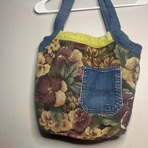 Unique upcycled denim tote bag| Purse | Retro | y2k hipster